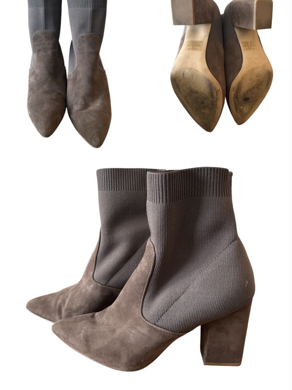 Women’s:  Steve Madden Tan/Brown Suede & Knit Sock Ankle Boots
